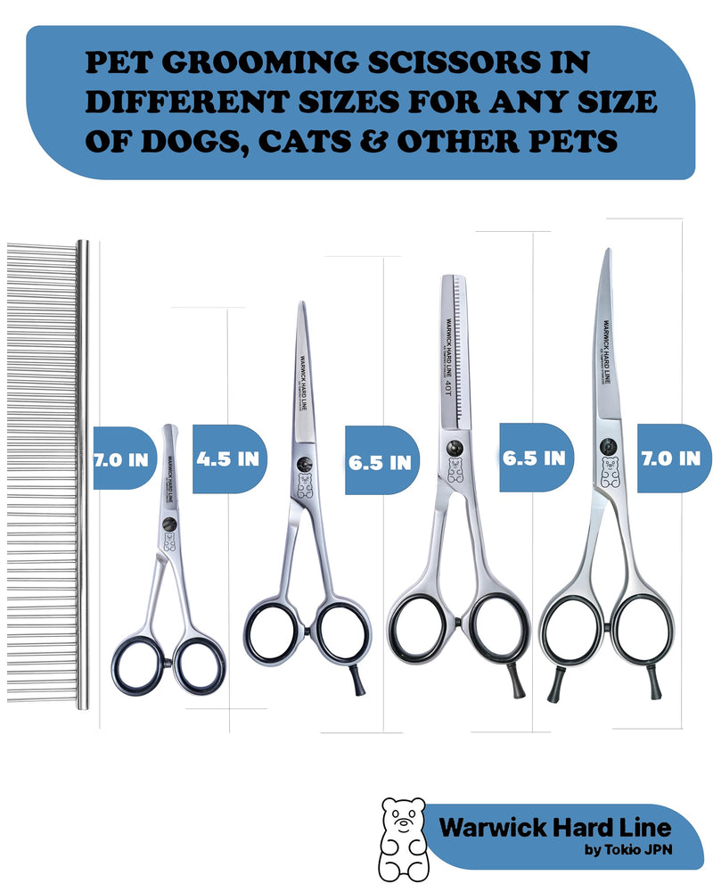 Professional Dog Grooming Scissors Set Pet Grooming Scissors kit for Dogs,Cats,Rabbit & All Pets, Stainless Steel Scissor, thinning Scissor(5 Pieces Set with PU Leather Pouch) 5 Pieces Set