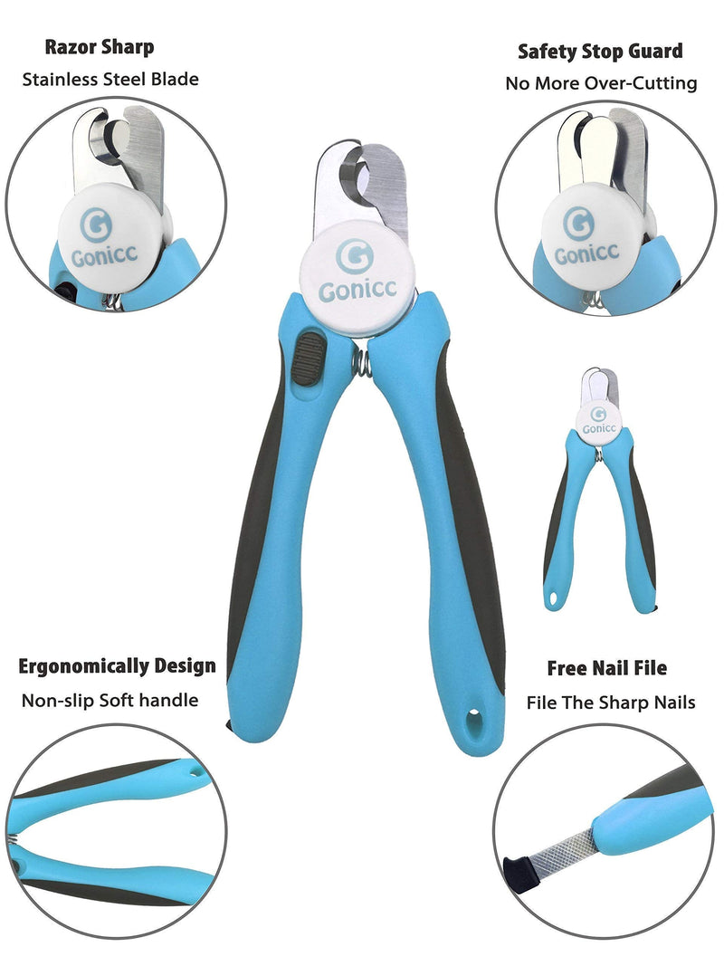 gonicc Dog Nail Clippers and Cat Nail Clippers with Safety Guard to Avoid Overcutting, Free Nail File, Razor Sharp Blade - PawsPlanet Australia