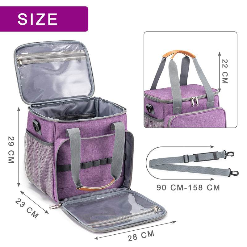 Pet Grooming Bag, Dog Grooming Supplies Organizer Tote Bag, Perfect for Pet Grooming Tool Kit Accessories-Purple Purple - PawsPlanet Australia