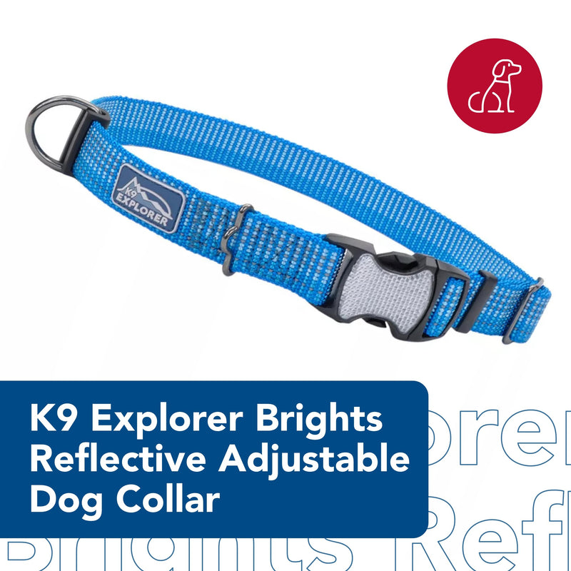 Coastal Pet - K-9 Explorer - Brights Reflective Adjustable Dog Collar, Lake, 5/8" x 10"-14" 5/8" x 10"-14" (Pack of 1) - PawsPlanet Australia