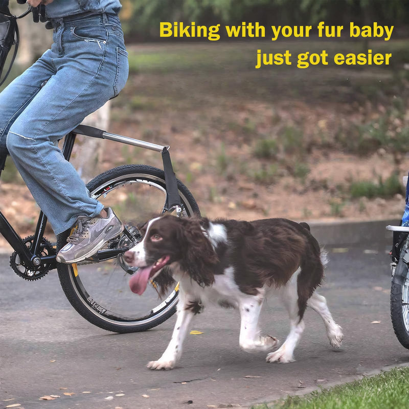 Dog Bike Leash 180° Rotating - Dogs Bike Attachment Bicycle Pet Leash Hands Free Thickened Steel Wire Rope Easy to Installation and Removal Fit for Medium Large Dog - PawsPlanet Australia