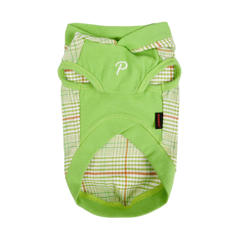 Puppia Daylan Dog Shirt Hooded Trendy Fashionable Cute Dog Apparel for Small and Medium Dogs, Green, Medium Green_Daylan - PawsPlanet Australia