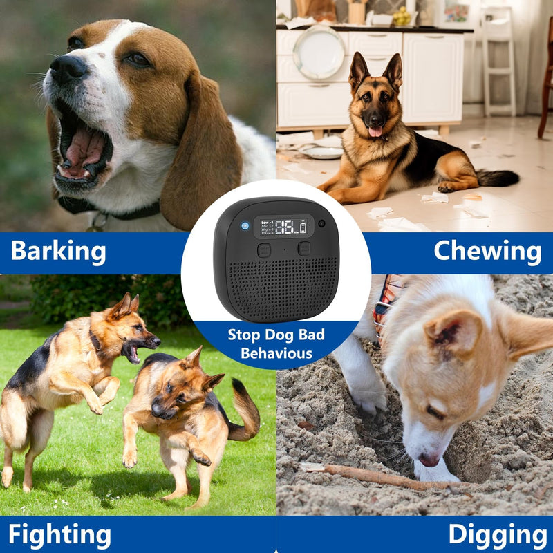 Tetra Ultrasonic Dog Bark Deterrent Devices, Rechargeable Anti Barking Device for Dogs with Sensor & 60ft Remote Control, Adjustable Bark Stopper Indoor Outdoor - PawsPlanet Australia