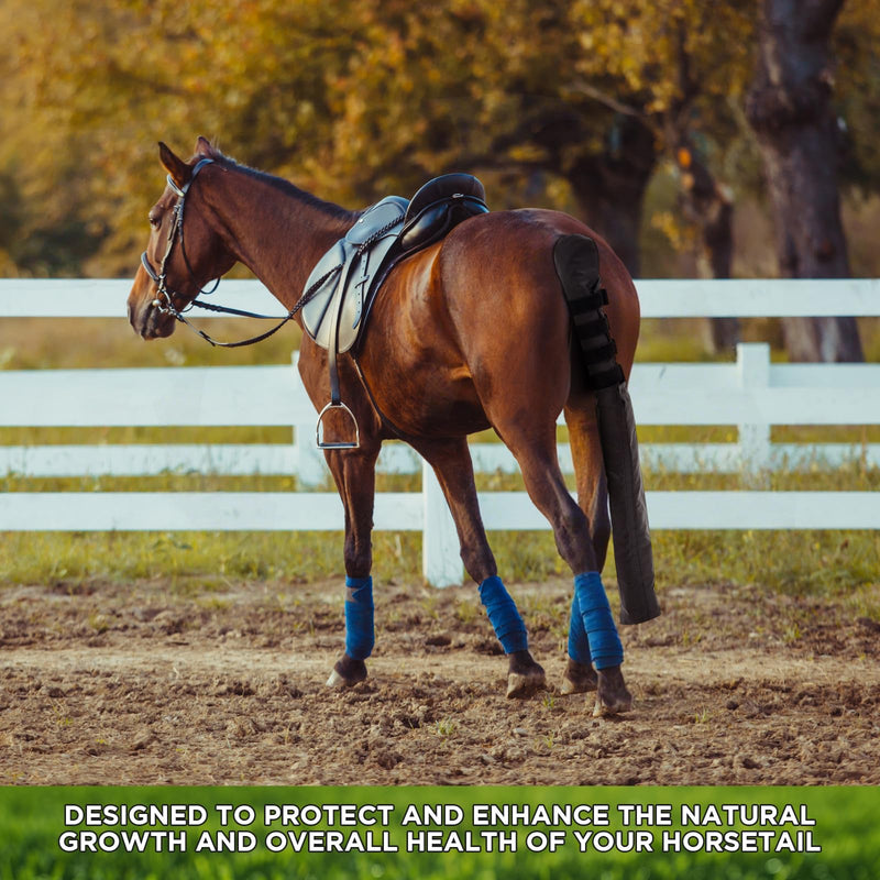Shinylin 50 Inch Horse Tail Bag Wrap Protector Horse Wrap 420 D Nylon & Cotton Lined Full Length Padded Tail Protection for Horses Protectores para Caballos Guard for Travel, Show and Stable