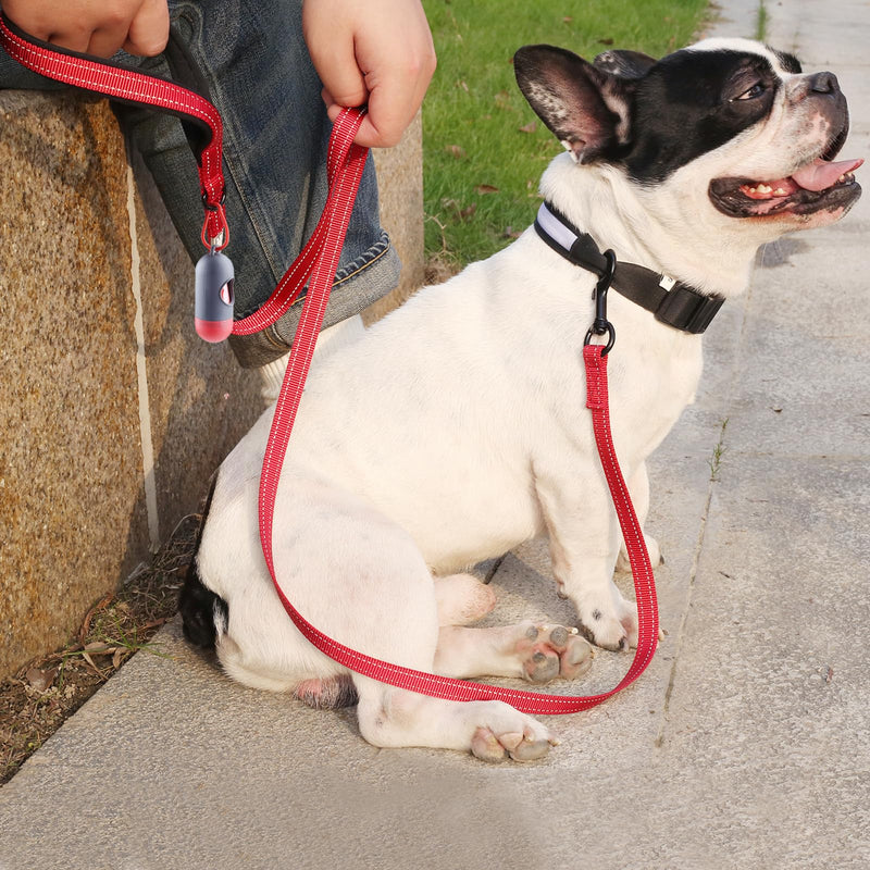 VIVAGLORY Dog Leash Dailyx Pet Leash with Soft Padded Handle for Training & Walking, Heavy Duty & Double Layer Nylon for Pet Puppy, 6ft x 1/2in, Black Leash (6 ft. x 1/2 in.)