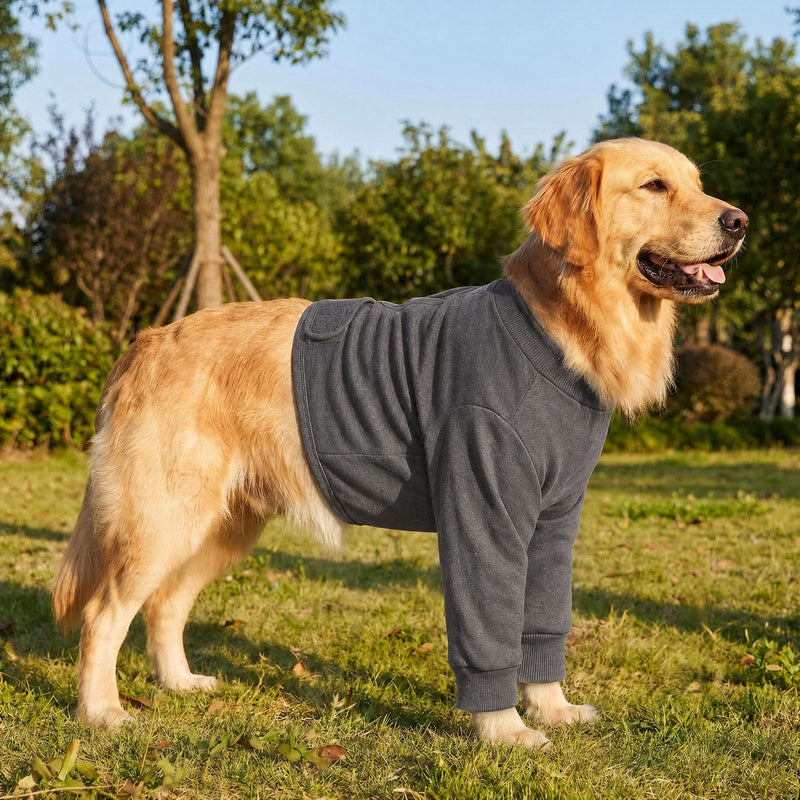 CITÉTOILE Recovery Suit for Dogs Front Body, Post-operative Protective Suit Front Paws, Breathable Medical Clothing for Licking, Elbow and Knee Protection for Wounds and Dressings, Grey, M gray