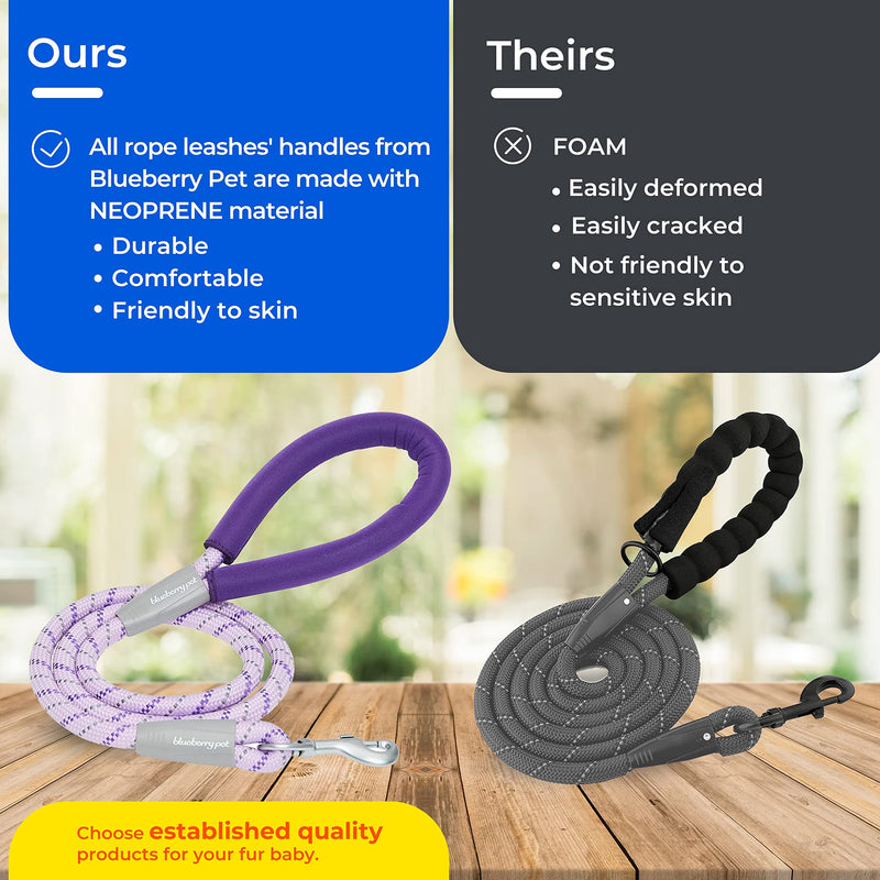 Blueberry Pet Durable Dog Leash with Comfy Neoprene Handle, 4ft Red Rope Leash, Puppy Essentials, Heavy Duty Dog Leashes for Medium & Large Dogs 4 Foot