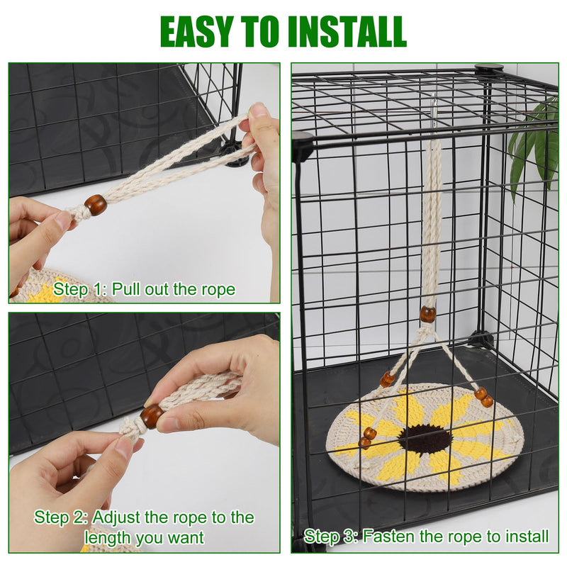 Reptile Hammock,Bearded Dragon Accessories for Habitat Leopard Gecko Tank Accessories Small Lizard Cage Bed Hanging Hammock Pet Platform Carrier for Chameleon Birds Rats Gecko Iguana Beige&Yellow - PawsPlanet Australia