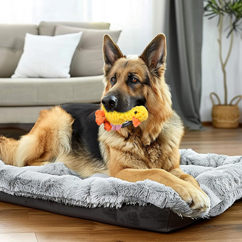 Vaulted Skulls & Co Dog Duck Toy Small 5" | Rope Dog Toys | Duck Pet Toy | Tug of War Rope Dog Toy | Pull & Tug Dog Toy | Duck Dog Treats | Yellow/Orange | 5" 1 Pack - PawsPlanet Australia