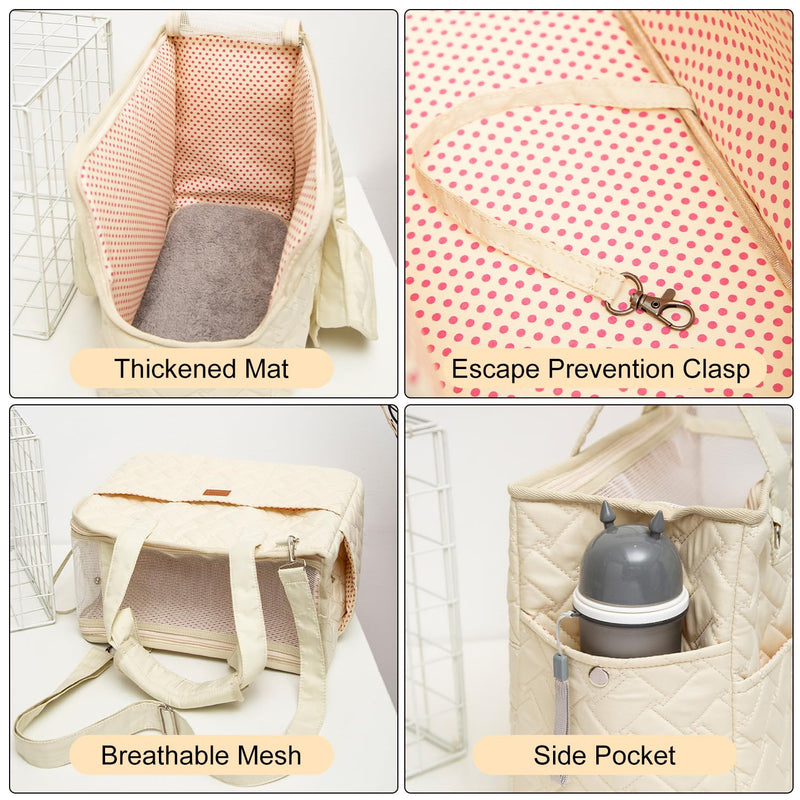 Woolala Pet Carrier, Pet-out carry bag for Cats and Dogs, Dog Travel Bag with Breathable Mesh, Portable Puppy Travel Carriers, Removable Pet Mat for Traveling, Shopping, Outside Activities L Gray