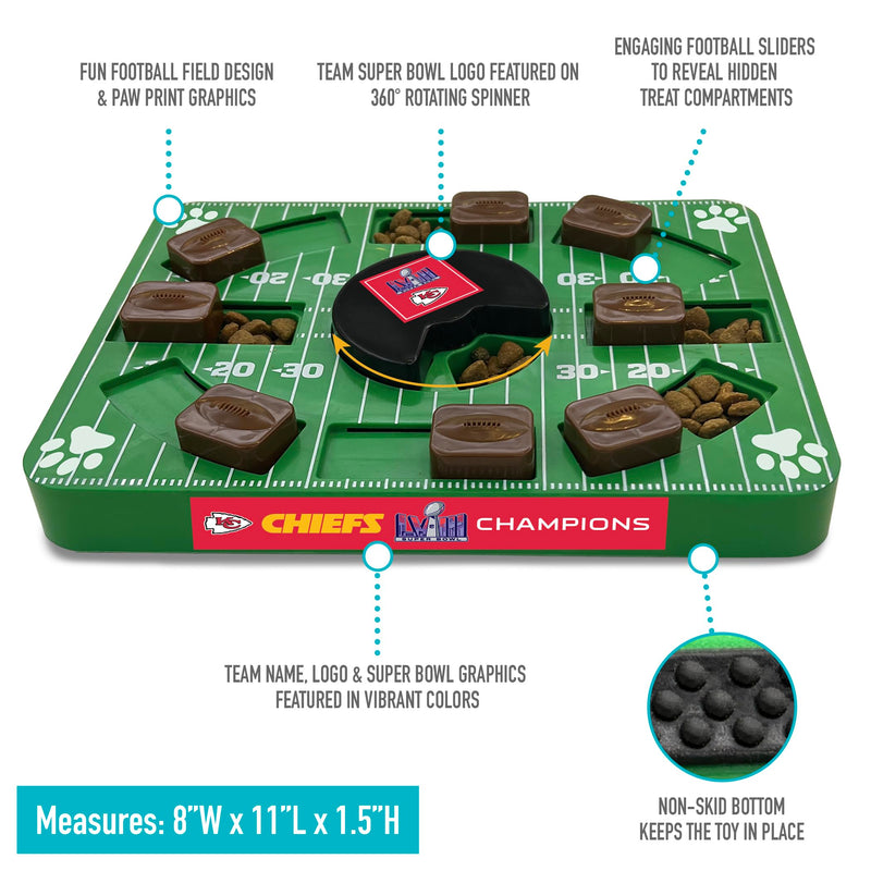 Pets First NFL Superbowl Champion Puzzle Toy, Puzzle Treat Dog Toy, Interactive Dog Treat Toy, Football Champ Slow Feeding Toy - PawsPlanet Australia