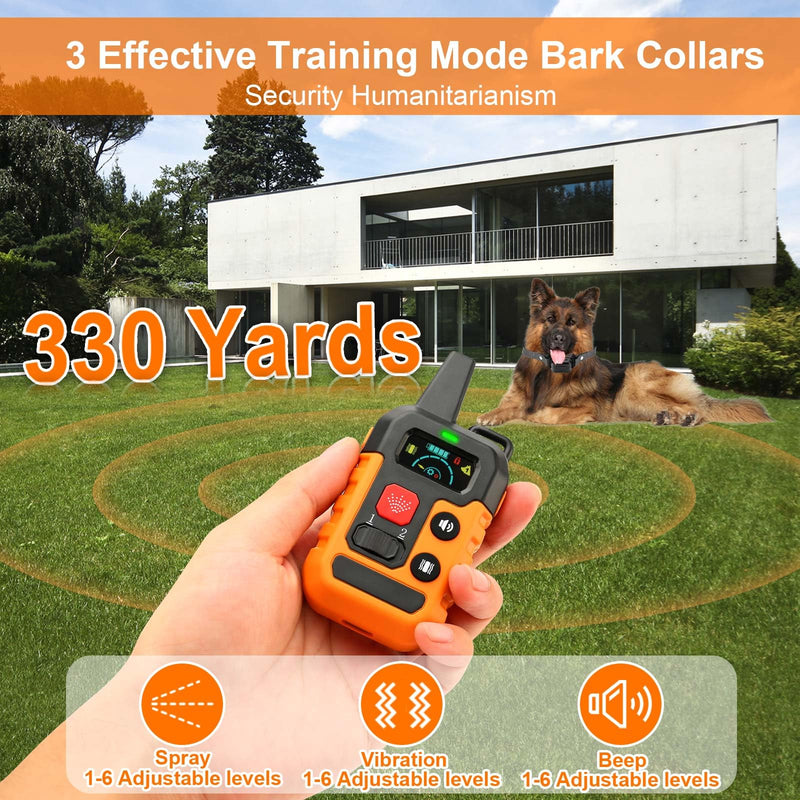 Citronella Training Collar for Dog Spray Dog Collar with Beep/Vibration/Spray 4 Mode & 6 Adjustable Sensitivities, IPX7 Waterproof Dog Collar for L/M/S Dogs Orange-QT - PawsPlanet Australia