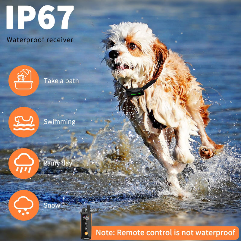 Dog Shock Collar with Remote - 4000Ft Dog Training Collar for Small Medium Large Dogs 10-120lbs, Waterproof Rechargeable E Collars for 2 Dogs with Beep Vibration (1-99) and Humane Shock (1-99) Modes Orange 2 Pack - PawsPlanet Australia