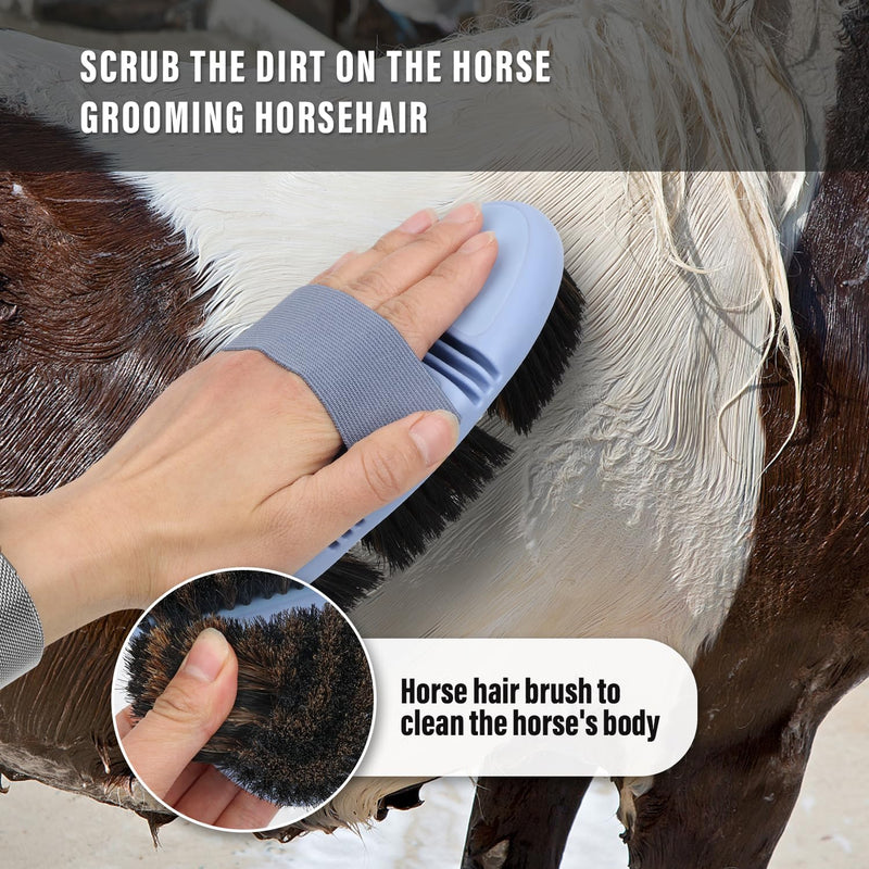 Horse Body Brush Flexible Professional Grooming Tool For Horse Brush, Dirt Removal Equine Supply Hold In Hand - PawsPlanet Australia