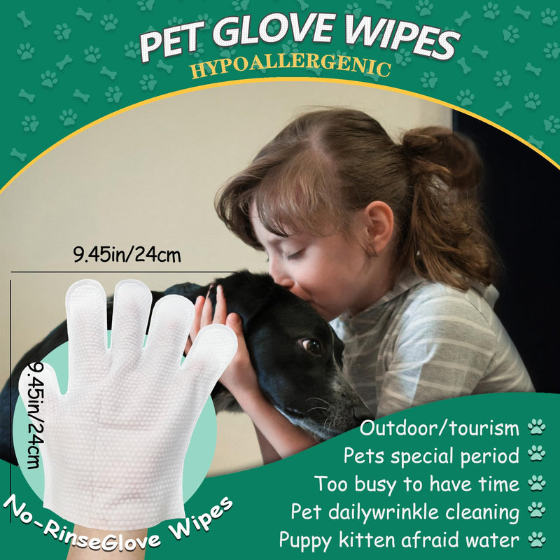 20 PCS Pet Cleaning and Deodorizing Bathing Grooming Glove Wipes for Dogs and Cats, Extra Thick Nourish Fur No-Rinse Grooming Wipes for Daily Care and Travel, Hypoallergenic Coconut Scent 20PCS - PawsPlanet Australia