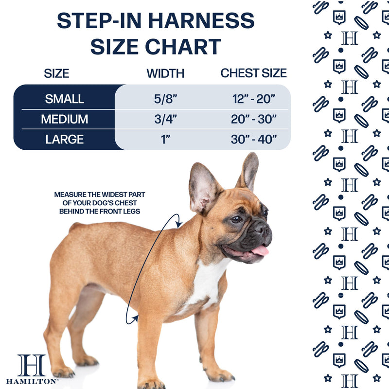 Hamilton Adjustable No Pull Step in Dog Harness, Small 5/8" x 12-20" for Small Breed Dogs, Black S, 5/8" x 12-20" - PawsPlanet Australia