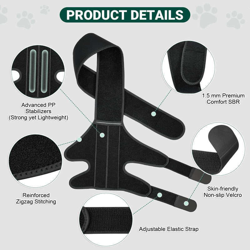Dog Knee Brace for Back Leg, Adjustable Elbow Braces with Stabilizers, Canine Joint Support for Torn ACL, Luxating Patella, Arthritis, Ligament Injury and Post-Surgery Recovery, Universal (S) S