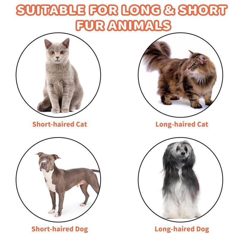 3 in 1 Steam Cat Hair Brush: Spray, Massage and Bath Cleaning for Dogs and Cats, Soft Silicone Brush for Hair Removal, Self-Cleaning Feature for Easy Use Orange & White - PawsPlanet Australia