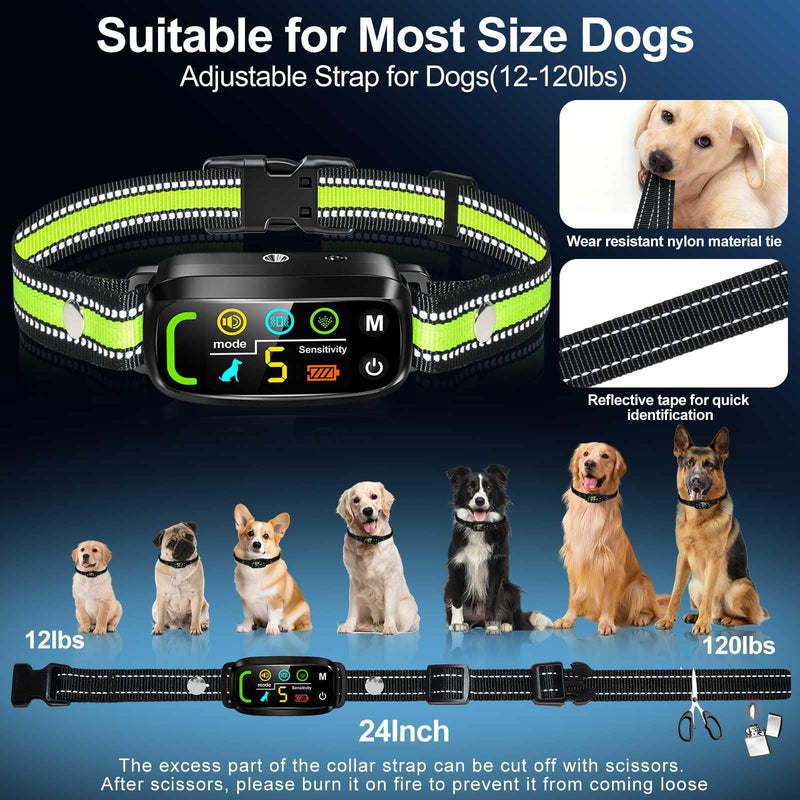 Citronella Bark Collar for Dogs [No Spray Refill] Spray Dog Training Collar, Anti Barking Training Collar with 5 Adjustable Sensitivity Beep Vibration Spray Bark Collar for L/M/S Citronella Dog Collar Black