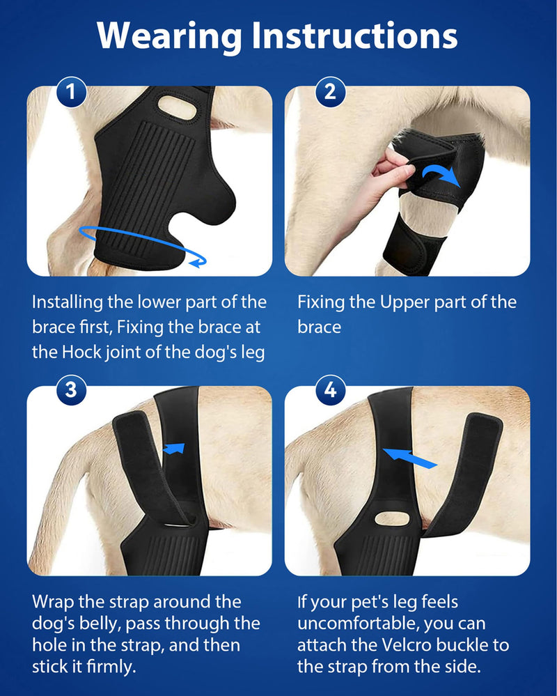 Dog Knee Brace, Dog ACL Brace for Front Torn and Back Hind Rear Legs ACL Tear, Dog Hip Knee Leg Brace for Hip Dysplasia, Dog Arthritis, Luxating Patella, Comfortable and Adjustable