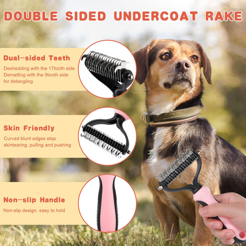 Pet Grooming Kit 10PCS Dog Brushes with Slicker Brush, Massage Bath Brush, Silicone Finger Tooth Brushes, Pet Nail Clipper and Grooming Comb for All Size Dogs Rabbit Cat Guinea Pig Chinchilla Ferret - PawsPlanet Australia