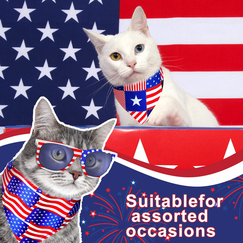 Loopeer 30 Pcs Dog Bandanas Bulk Pet Bandanas Scarf Gifts Triangle Reversible Adjustable Washable for Pets Cats Dogs(Flag Pattern, Large) Flag Pattern