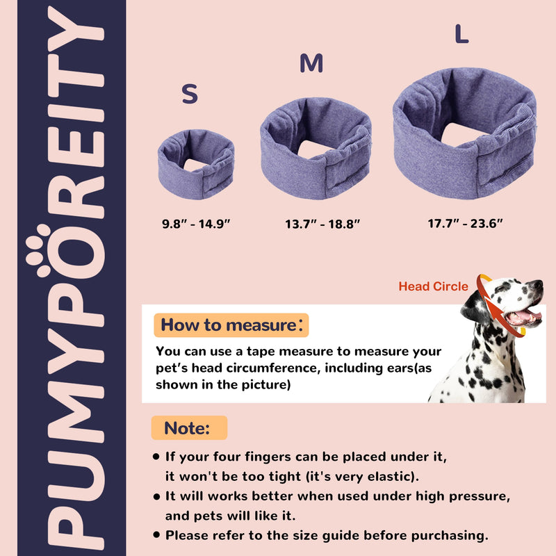 PUMYPOREITY Upgraded Dog Ear Muffs Noise Protection, Dog Ear Covers for Bath, Thunderstorms, Dog Headband for Anxiety Relief, Dog Hematoma Ear Wrap, Dog Ear Protection for Swimming, Purple, M Medium