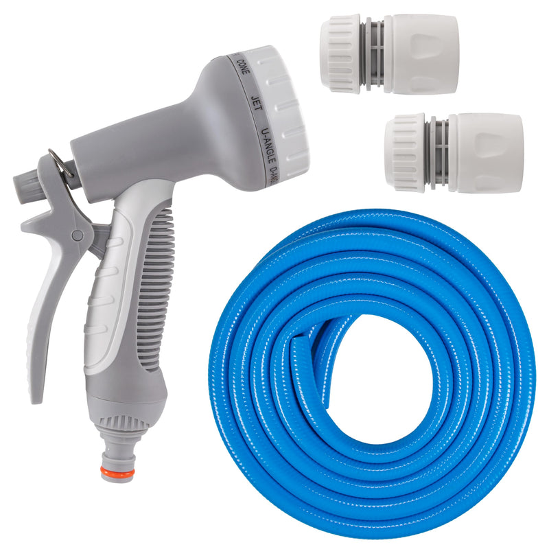 Dog Outdoor Washing/Grooming Set with Universal Garden tap Fittings,Flexible 4 Layer Quality Hose with Multi Pattern Trigger Spray Gun (3m) 3m - PawsPlanet Australia