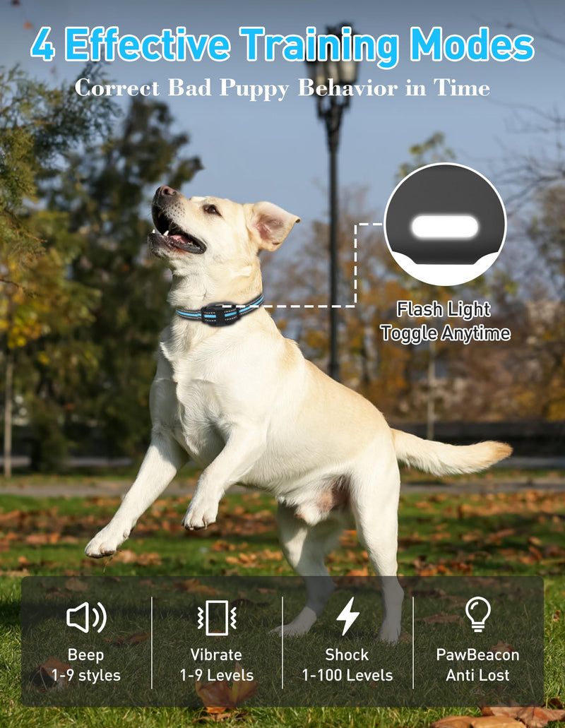 Small Dog Shock Collar, Tailored for Small Dogs 5-15lbs & Medium, Lightest Training Collar with Beep Vibration, Light for Night Walks, 3300Ft Rechargeable E Collar with Remote IPX7 Waterproof Black - PawsPlanet Australia