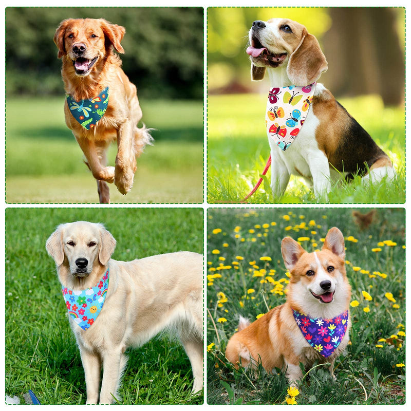 Sadnyy 40 Pcs Fall Dog Bandanas Bulk Flower Hawaiian Triangle Reversible Bandanas for Large Dog Adjustable Pet Kerchief Scarf Washable Cat Scarf for Summer Holiday Pets XL - PawsPlanet Australia