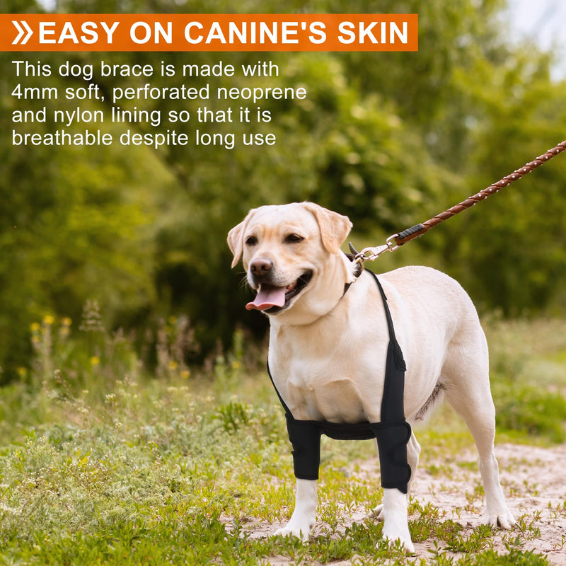 Dog Elbow Protector for Pet Elbow Dysplasia, Shoulder Dislocation - Offers Elbow Support, Helps with Loss of Stability Caused by Arthritis, Prevents Licking and Biting, Dog Front Leg Brace (XL) Both Legs XL