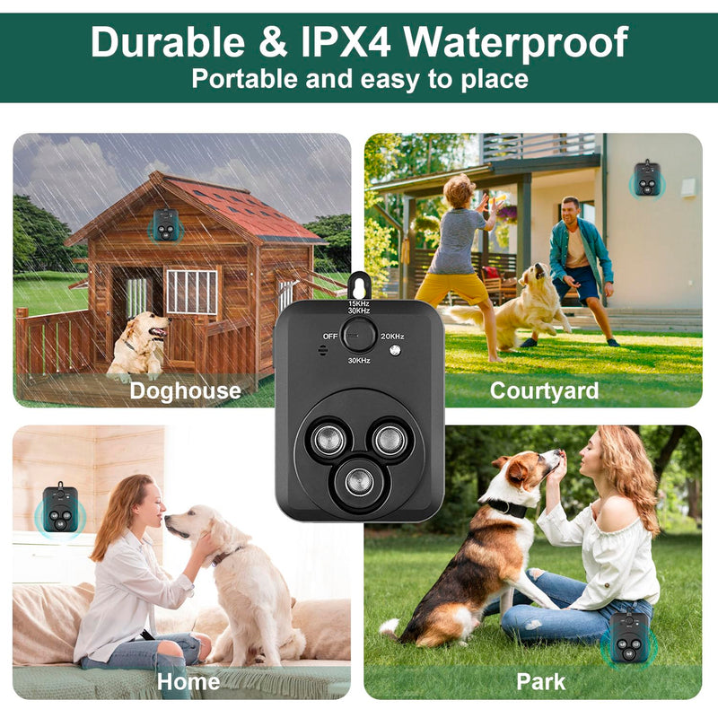 Anti Barking Device, Auto Dog Barking Control Devices with 3 Modes, Rechargeable Ultrasonic Bark Box Dog Barking Deterrent Devices, Effective Stop Barking Dog Devices Safe for Indoor Outdoor Dogs - PawsPlanet Australia