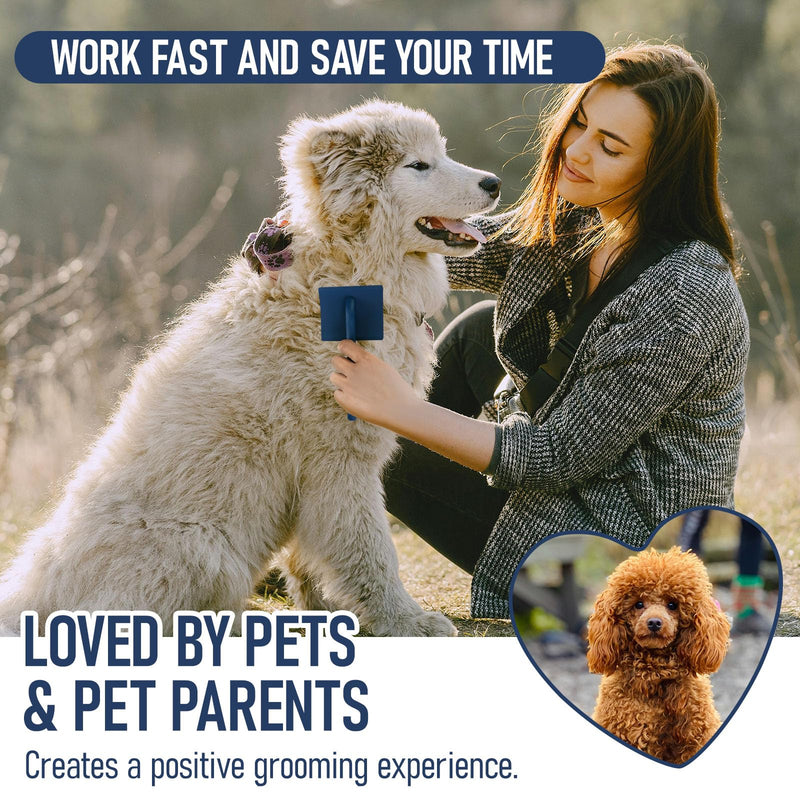 Slicker Brush for Dogs & Cats, Multi-Functional Deshedding Brush for Long Curly Hair, Soft Gentle Grooming Tool for Goldendoodles Poodles for Home Daily Care, Outdoor Walks & Travel Use