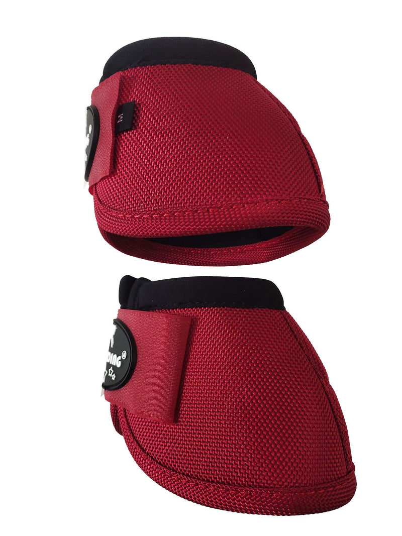 TGW RIDING 2520D Horse Bell Boots No-Turn Horse Bell Boots, Equine Ballistic Hoof Overreach Bell Boot, Pair Red Large