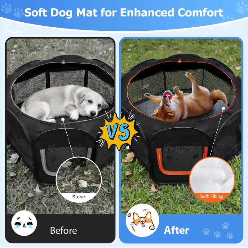 Dog Bed Mat Suitable for Pet Playpen Washable Crate Pad for Large Sized Dog Soft Crate Mat with Anti-Slip Bottom Gray 45 inch Gray-L - PawsPlanet Australia