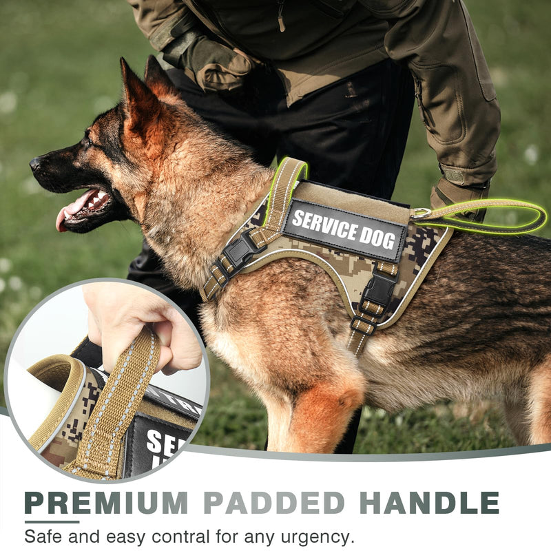 WINSEE Tactical Dog Harness, No Pull Dog Harness for Medium Large Dogs with Handle & Molle, Military Service Dog Vest Harness in Training Pet Harness for Small Dogs Desert Camo - PawsPlanet Australia