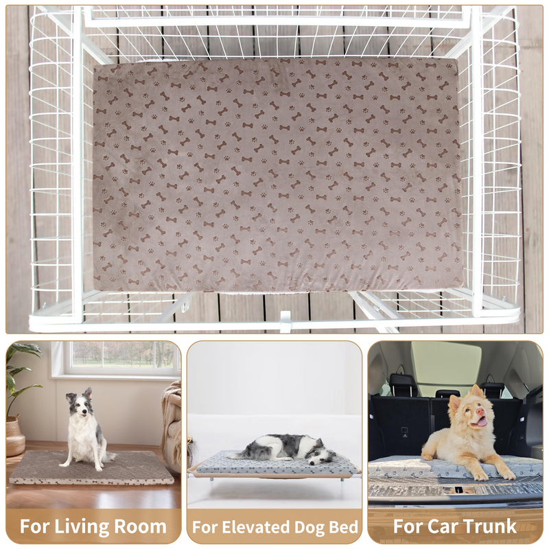 Fancy Dog Bed Mat Cute Dog Crate Pad, Reversible ＆ Machine Washable, Small to XXX-Large Dogs,Bones, Cat Claws (Grey, Medium(30x20in)) Grey Medium(30x20in) - PawsPlanet Australia