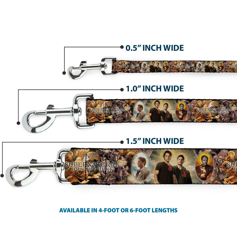 Supernatural Pet Leash, Dog Leash, Supernatural Character Saintly Icons Skull Roses, 6 Feet Long 1.5 Inch Wide 6 Feet Long - 1.5" Wide