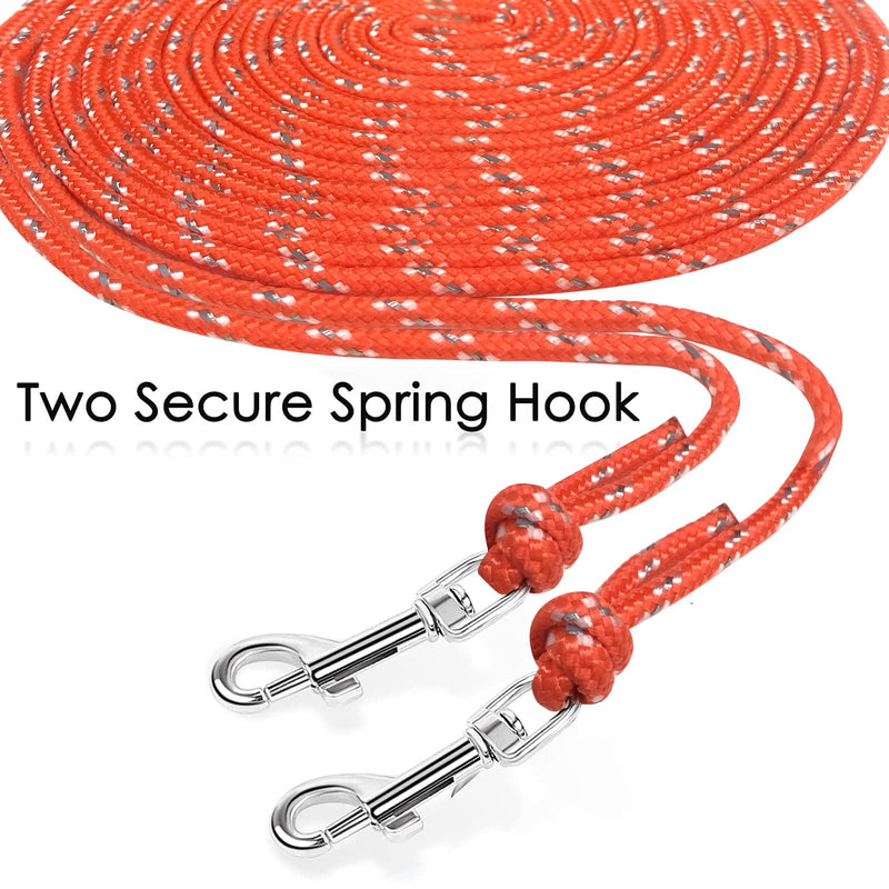 Rypet Reflective Cat Long Leash - 15 FT Escape Proof Walking Leads Yard Long Leash Durable Safe Personalized Extender Leashes Traning Play Outdoor for Kitten, Puppy, Rabbit and Small Animals Orange - PawsPlanet Australia