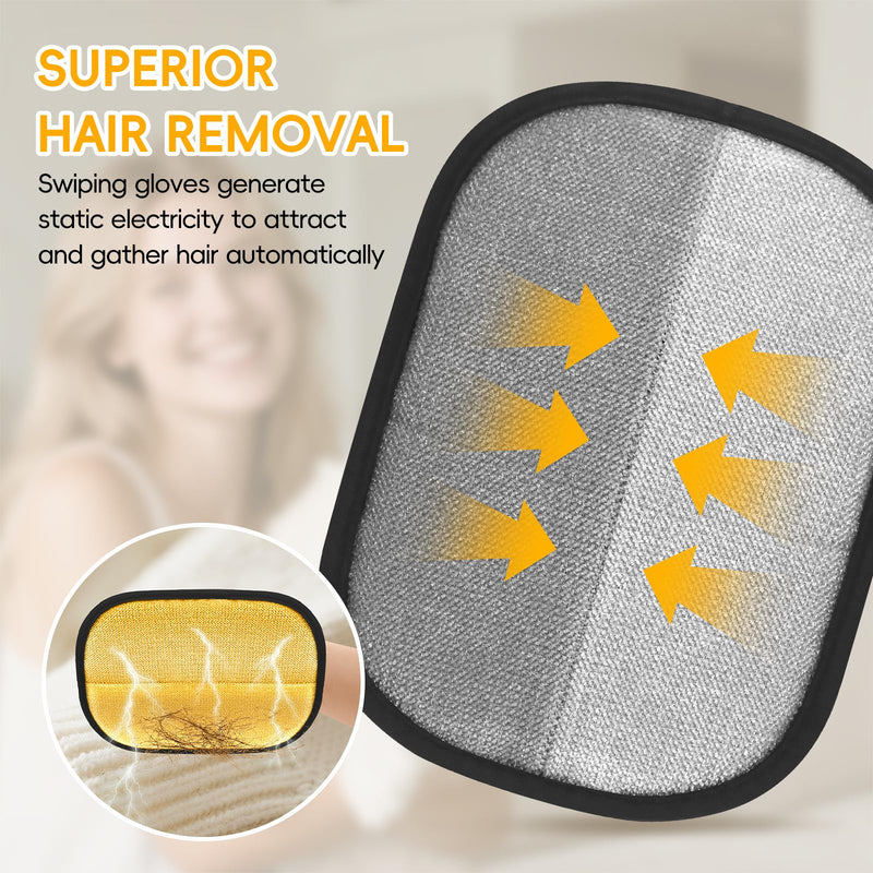 2 Pcs Pet Hair Removal Glove, Magic Brush Electrostatic Pet Hair Remover Glove, Reusable Dog Cat Hair Fur Remover Mitt, Pet Grooming Cleaning Gloves, Pet Hair Cleaner Removal Tool for Couch, Furniture - PawsPlanet Australia