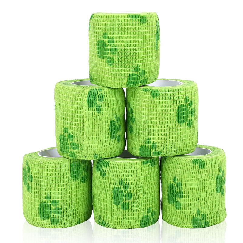 6 Rolls Dog Bandage Vet Wrap Bulk for Wound Care Non-Woven Self Adhesive Bandage Wrap for Horse, Cat, Bird, Pet Animal (Green,2 Inches X 5 yd)