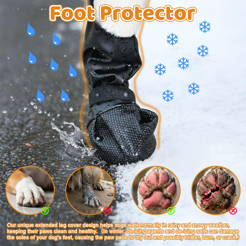 BECEMURU Dog Rain Boots for Small Dogs, Dog Shoes for Hot Pavement, Waterproof Anti-Slip Paw Protector with Adjustable Strap, Keep Paws Clean & Dry During Summer Rain, Perfect for Outdoor Walking(S) S-Paw Width：＜2.4"