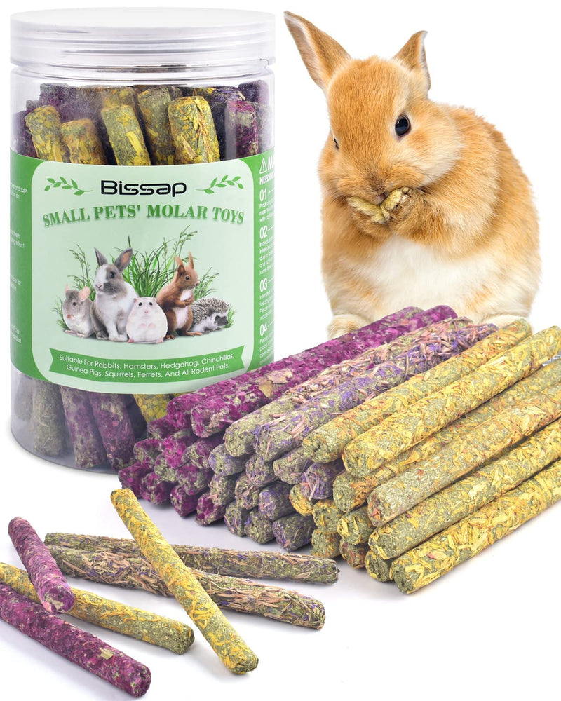 Bissap 36PCS Rabbit Chew Sticks, Mixed Natural Flower Rose Chrysanthemum and Forget-me-not Chew Toys Treats for Rabbit Bunny Chinchilla Guinea Pig Hamster and Other Small Animals Molar Snacks 10.5 Ounce (Pack of 1)