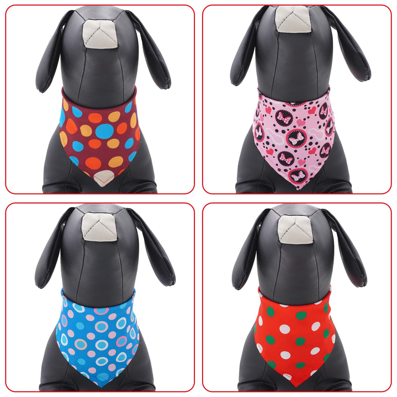 30 Pcs Polka Dot Dog Bandanas for Small Dogs Medium Stitch Dog Bandana Bulk Reversible Print One Side Large Polyester Scarves Party Grooming M - PawsPlanet Australia