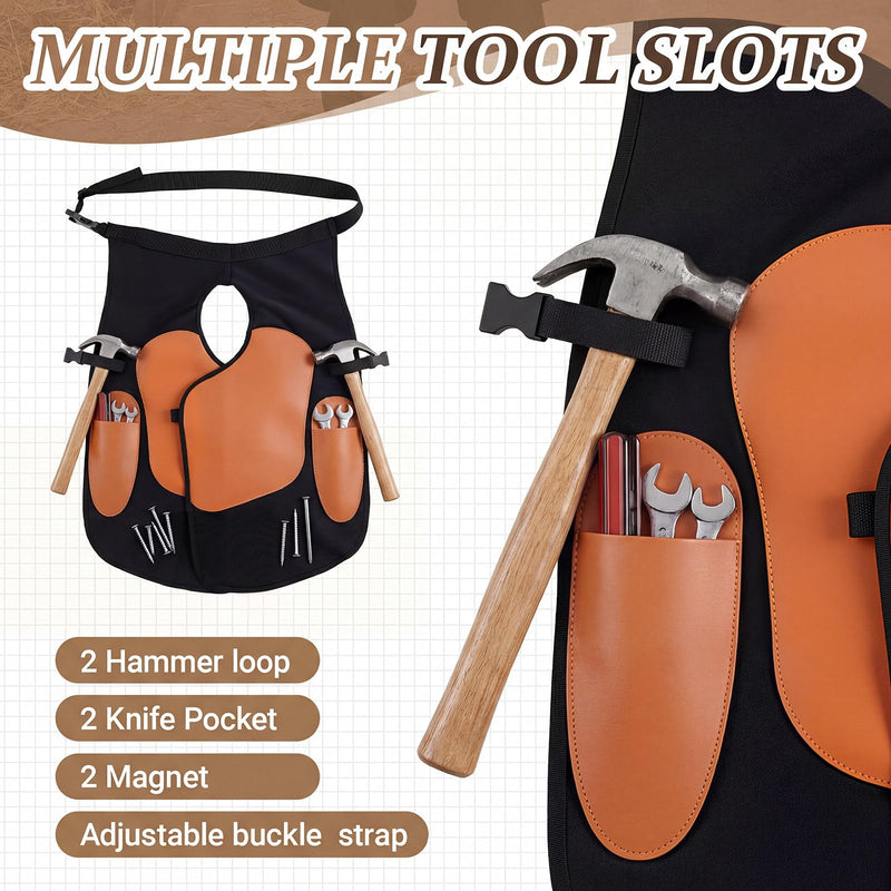 Twistover Professional Farrier Apron for Horseshoeing with Knee Pads & Adjustable Straps, Durable Work Apron for Blacksmiths, Farriers, and Woodworkers