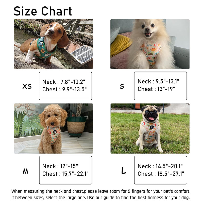 Dog Harness and Leash Set, Adjustable Dog Harness, Dog Leash, No Pull No Choke Puppy Harnesses for Walking Training for Small Medium Large Pet S(Chest 13 - 19", Neck 9.5 - 13.1") Avocado - PawsPlanet Australia