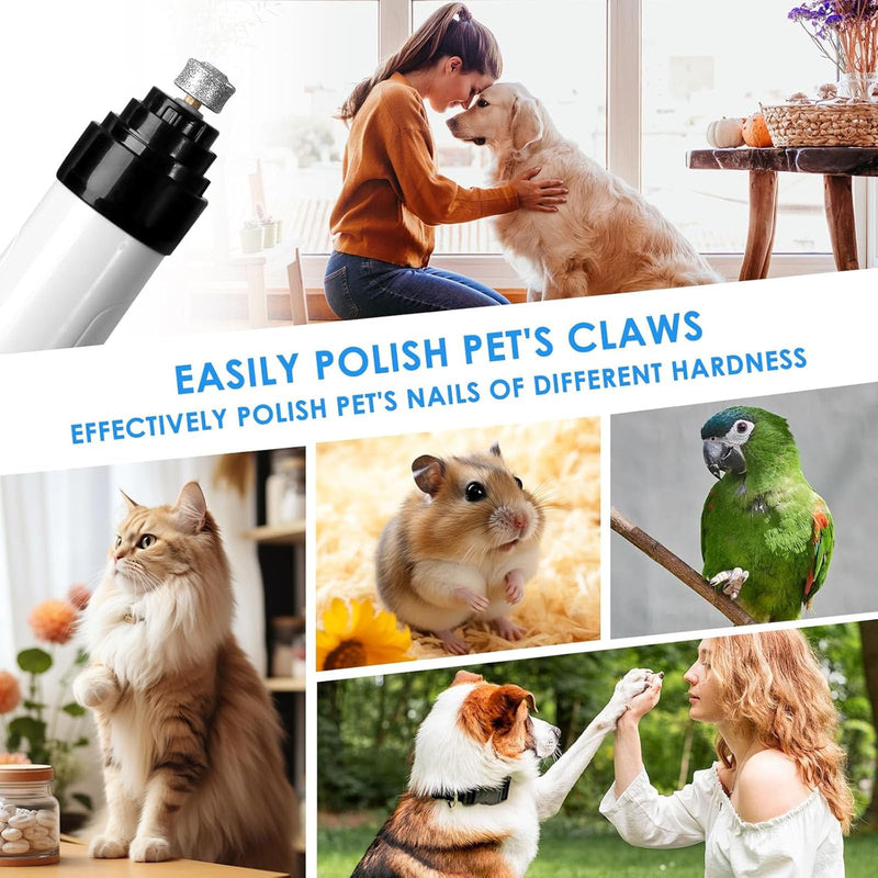 2025 New Electric Dog Nail Trimmer, Pet Nail Grinder for Dogs Cats, Silent Nail Grinder,Rechargeable USB Charging Pet Nail Grinders for Dog, 1 Grinding Heads（5pcs） - PawsPlanet Australia