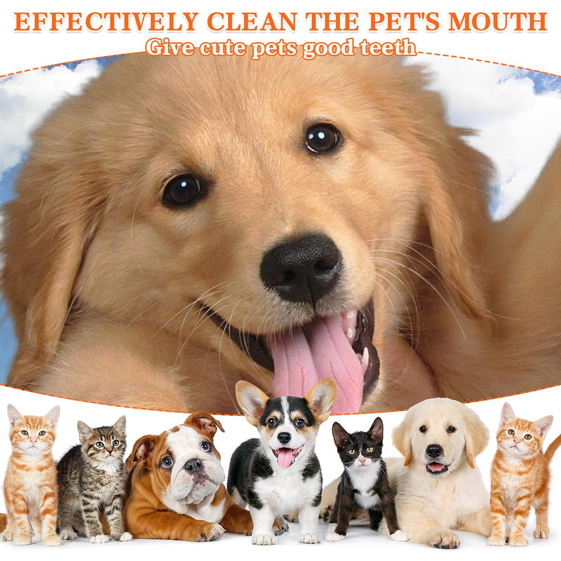 14-Piece Dog Toothbrush Set, Dog Toothbrush with 3-Head Brush & Finger Brush, Dog Dental Care Accessories for Pets, Multi-Angle Teeth Cleaning Set for Small, Medium and Large Pets