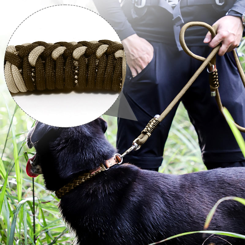 Heavy Duty Dog Leash- 6 FT Handmade Rope with Rotating Metal Clip, No Pull Training Slip Lead Comfortable for The Strong Large Medium Pets (Heavy Duty Dog Leash (Green), 6 FT Dog Leash) Heavy Duty Dog Leash (Green) - PawsPlanet Australia