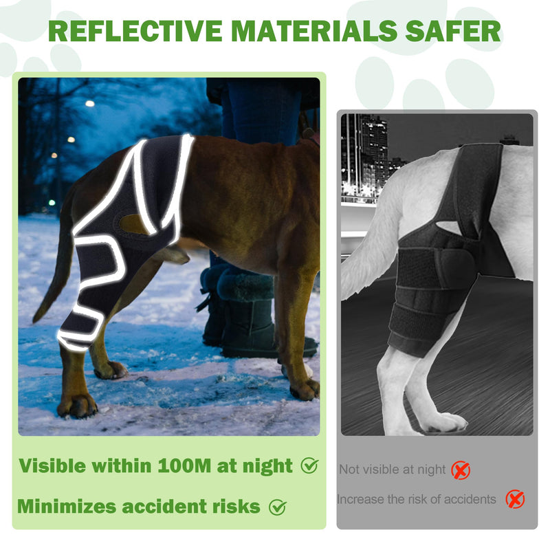 Dog Knee Brace – Strong, Lightweight Support for ACL and CCL Injuries, Promotes Healing, Improves Walking Ability, and Enhances Daily Activity for Active Dogs, XL Blck